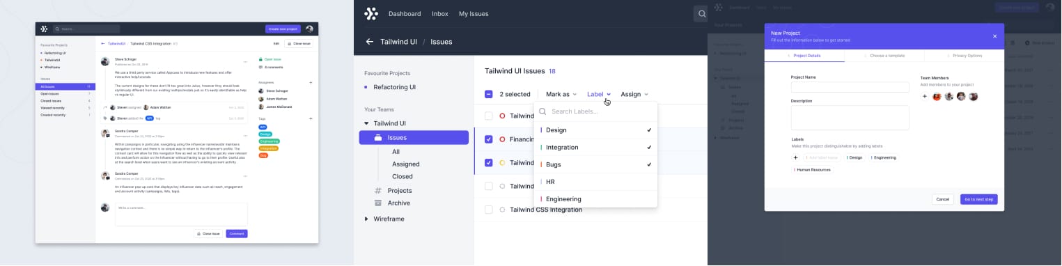 Tailwind UI를 위해 James가 만든 디자인